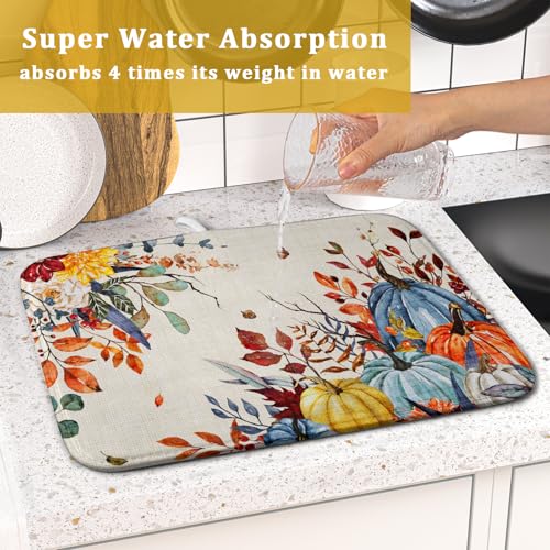 Fall Dish Drying Mat for Kitchen Countertop