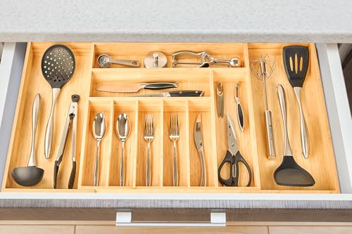 Extra Large Expandable Kitchen Siverware Utensils Drawer Organizer