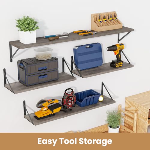Floating Book Shelves for Wall (3 Count)