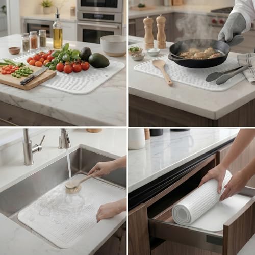 Silicone Dish Drying Mat for Multiple Usage