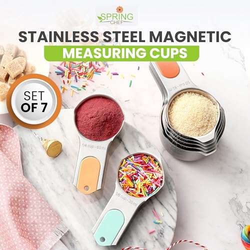 Magnetic Stainless Steel Measuring Cups Set of 7