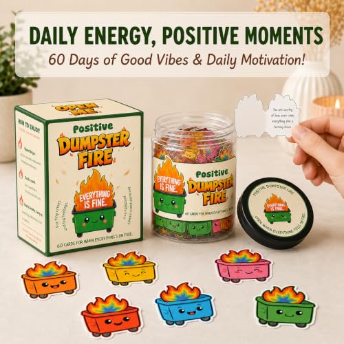 60 Positive Dumpster Fire Cards Jar