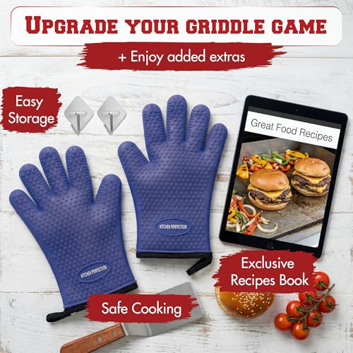 Silicone Griddle Grill Gloves Heat Resistant Oven Mitts