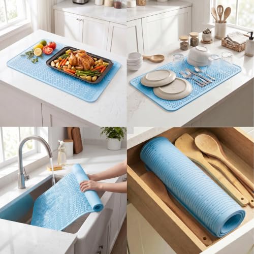 Silicone Dish Drying Mat for Multiple Usage