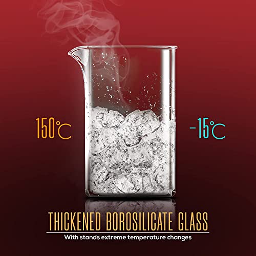 Borosilicate Glass French Press Coffee Maker 34 Oz
