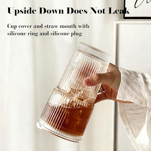 20oz Iced Coffee Cups with Lids and Straws