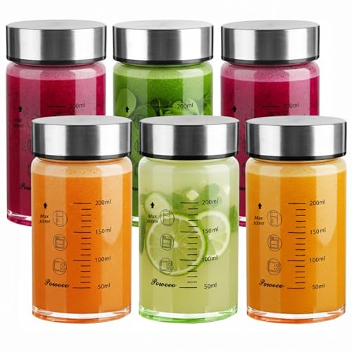Glass Juice Bottles 6 Pack 10 oz (6 Count)