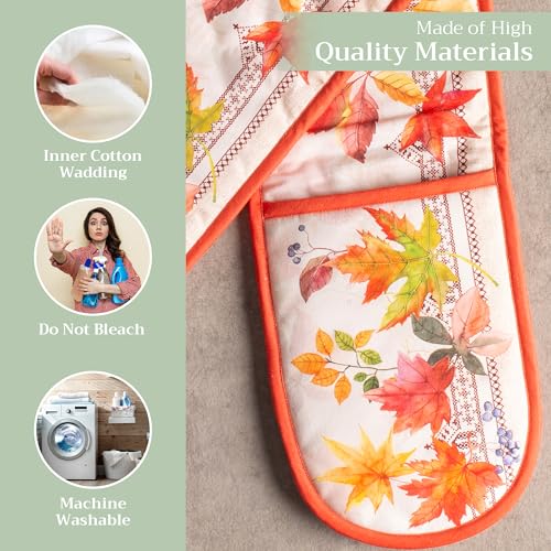 Double Oven Mitts 100% Cotton Double Oven Glove
