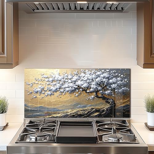 Tempered Glass Backsplash for Kitchen