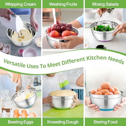 Mixing Bowls Salad Bowls with Transparent Airtight Lids (5 Count)