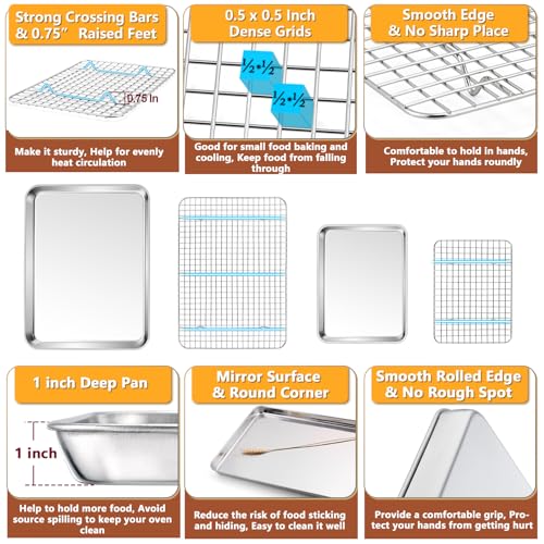 16 + 10.4 Inch Cookie Baking Sheet Pan with Wire Rack