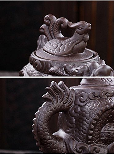 Authentic Yixing Teapot Dragon and Phoenix Tea Pot Big Capacity Purple Clay Tea Set Kettle Kung Fu Teapot