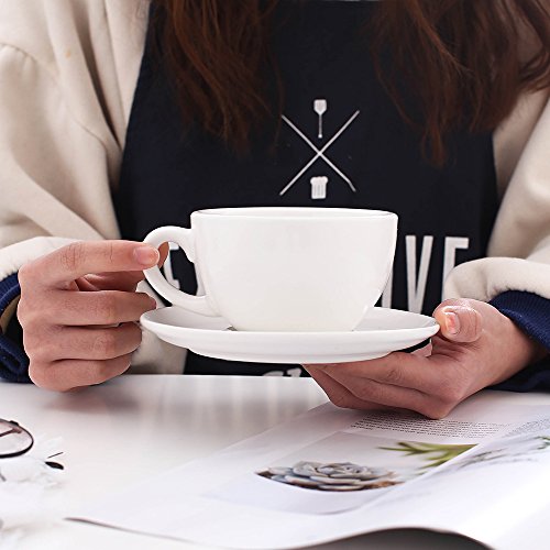 Latte Art Cup and Saucer for Cappuccino and Manual Brew Coffee