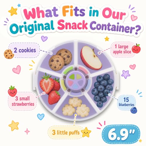 Kids Reusable Rotating Snack Container with 5 Separate Compartments