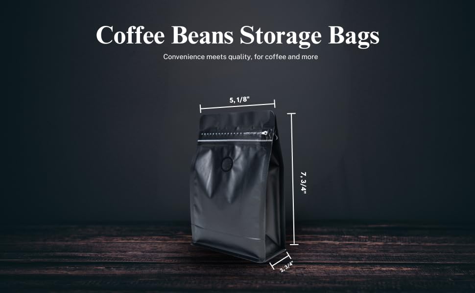 Premium Coffee Bags with Valve (50 Count)