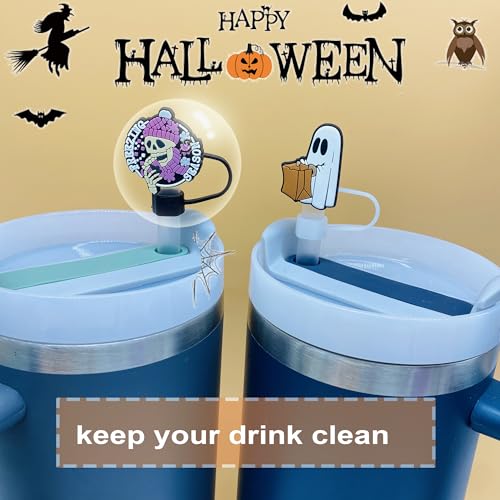 12 PCS Halloween Straw Toppers for Stanley 30&40 Oz Tumbler (12 Count)