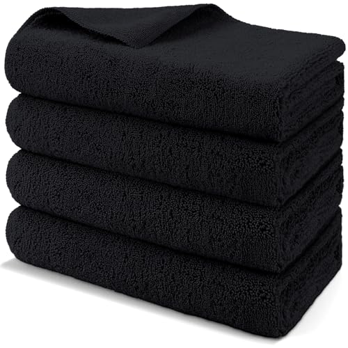 Professional Large Microfiber Car Drying Towels 4 Pack (4 Count)