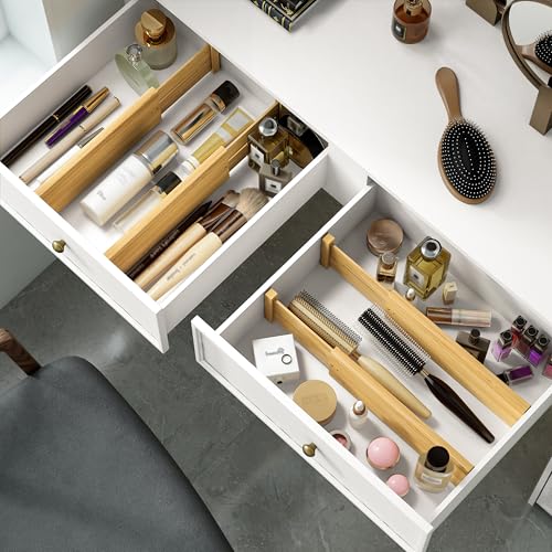 Bamboo Expandable Drawer Dividers (4 Count)