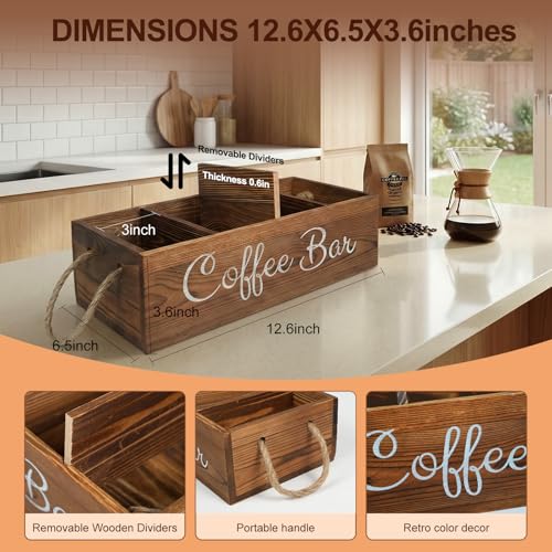 Coffee Station Organizer with Small Removable Dividers