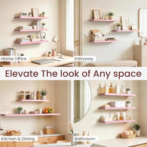Pink Floating Shelves 22.5in