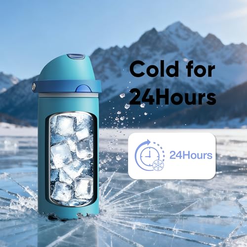 Insulated Water Bottle with Straw
