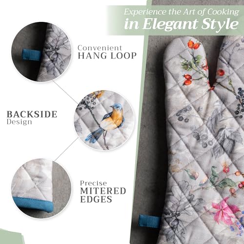 100% Cotton Oven Mitt & Pot Holder Set