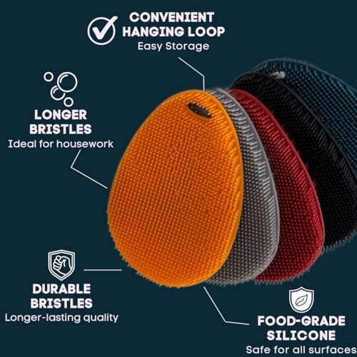 Silicone Sponge Dish Scrubber (5 Count)