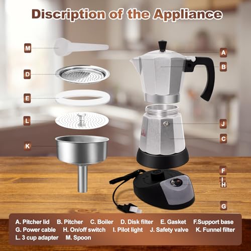 Electric Aluminum Moka Pot 3