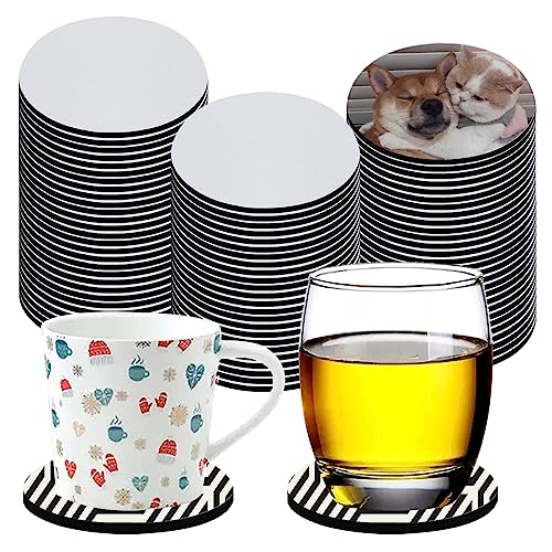 80 PCS Sublimation Blank Cup Coasters Bulk (80 Count)