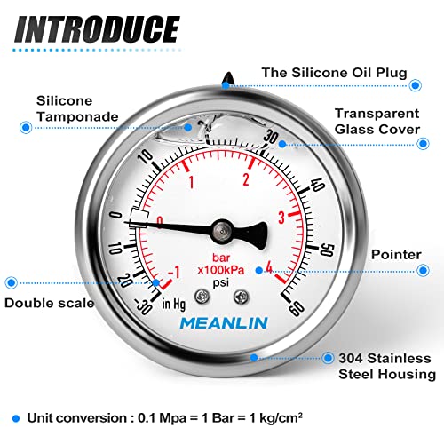 30inHG~60Psi Stainless Steel 1