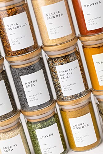 Glass Spice Jars with Label Pack (12 Count)