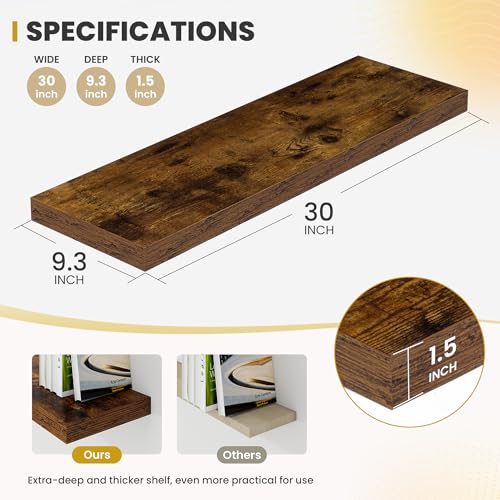 30 Inch Floating Shelves (2 Count)