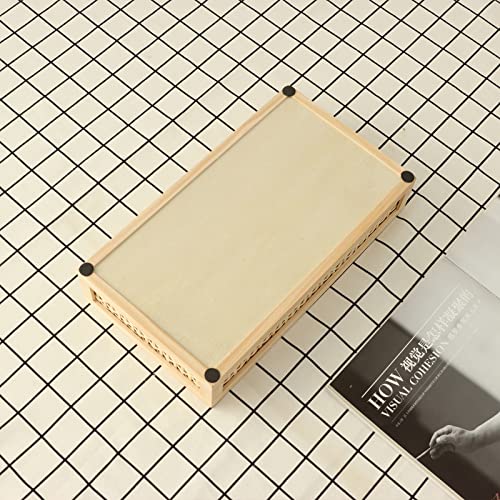 Rectangular Wooden Bamboo Serving Tray with Handles