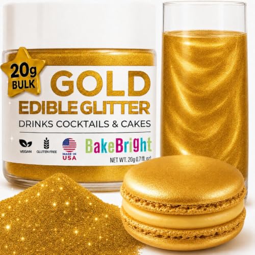 Gold Edible Glitter for Drinks 20g