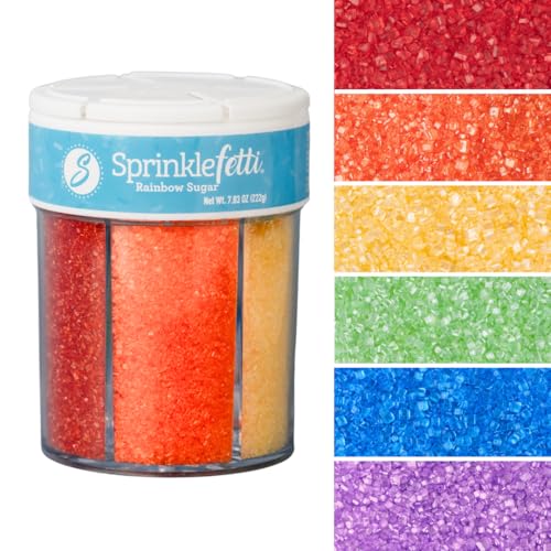Rainbow Sanding Sugar 6 Cell Jar (7.83 Ounce)