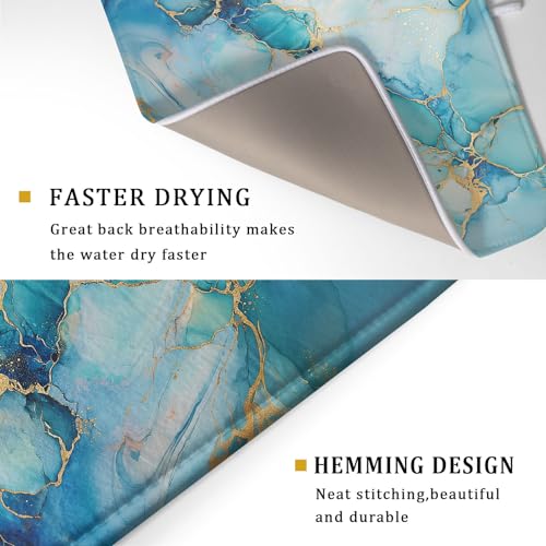 Marble Print Dish Drying Mat for Kitchen Counter