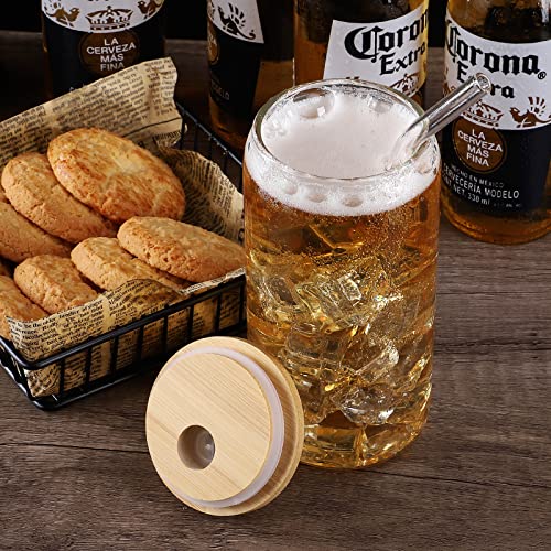 Glass Cups with Lid and Straw (4 Count)