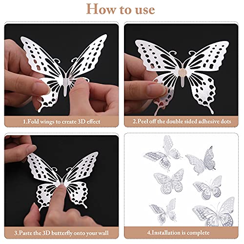 3D Butterfly Wall Decor (48 Count)