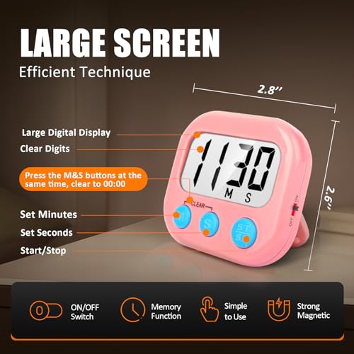 Digital Kitchen Timers for Cooking (2 Count)