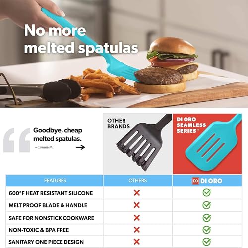 DI ORO Silicone Turner Spatula Set (4 Count)