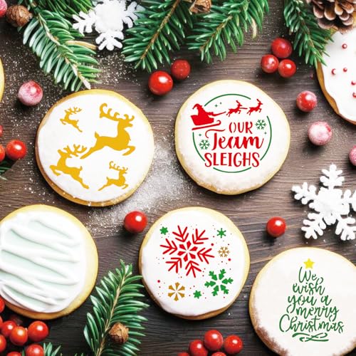 36 Pcs Small Christmas Stencils for Painting on Wood 3 Inch Reusable Christmas Ornament Stencil for Crafts Wood Card Paper Fabric (36 Count)