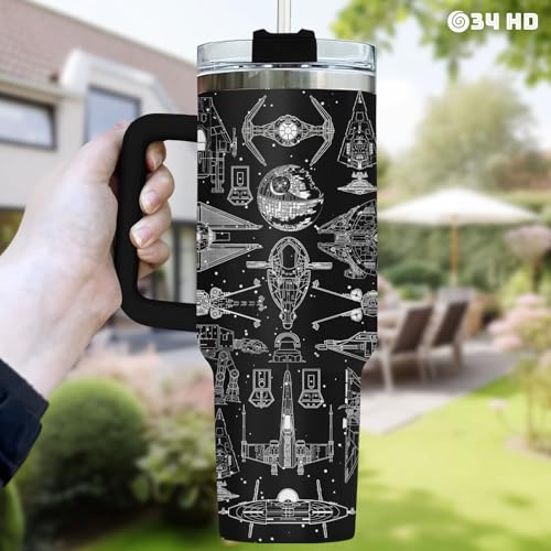 Galaxy Spaceship Sci 40 oz Tumbler with Handle