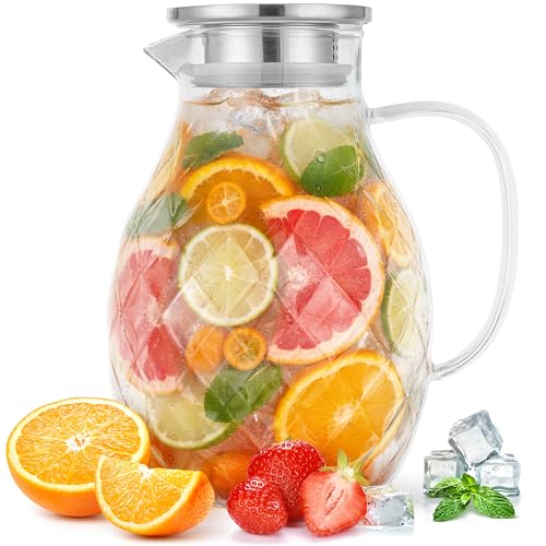 Borosilicate Glass Pitcher with Lid & Spout