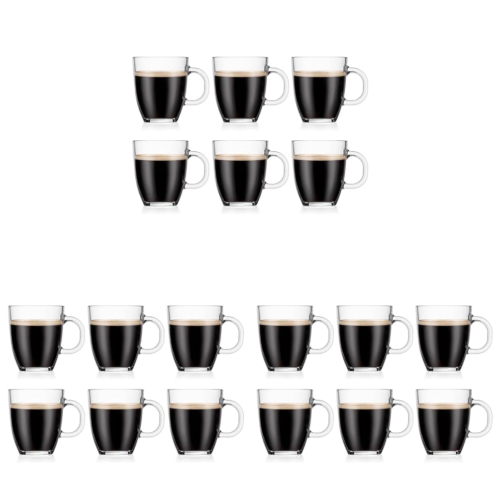 Clear single-wall tempered glass coffee mug