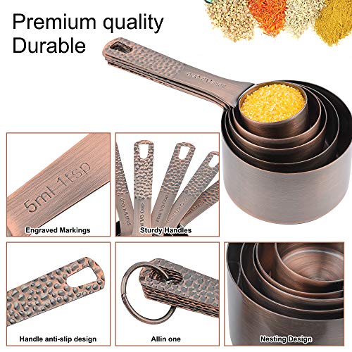 Copper Measuring Cups and Spoons Set