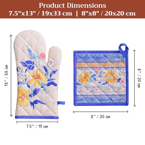 100% Cotton Oven Mitt & Pot Holder Set (2 Count)