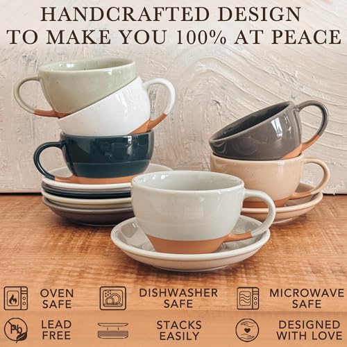 Mora Ceramic Latte Art Mug With Saucer