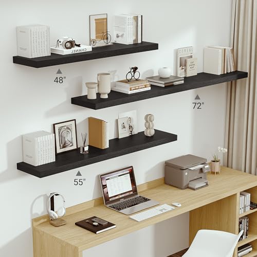 Deep Floating Shelves 72x12” Set of 1
