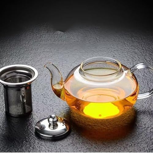 Glass Teapot with Infuser Clear Glass Tea Kettle 1000 ml Tea Pot for Stove Top