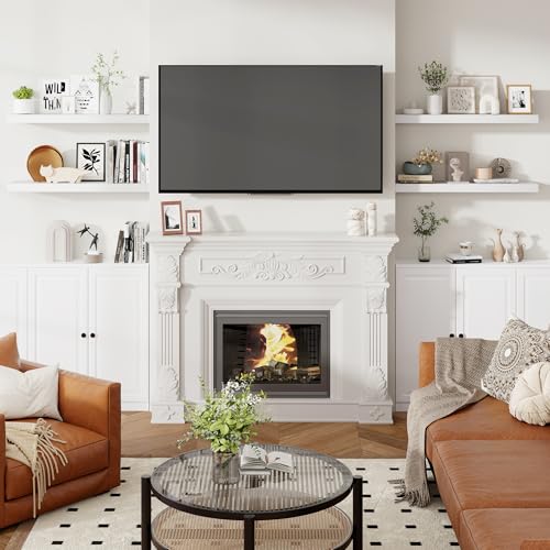 32 Inch Floating Shelves for Wall White Shelves Set of 2